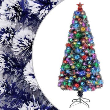 vidaXL Kunstkerstboom met verlichting 150 cm glasvezel wit, Verzenden, Nieuw