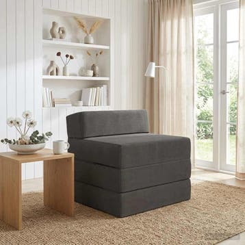 vidaXL Vouwbare Sofa Bed Donkergrijs 200 x 70 x 15 cm, Verzenden