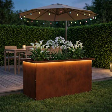 vidaXL Tuinplantenbak met led Roestkleurig 40 x 80 x 40 cm, Verzenden, Nieuw