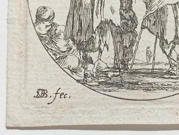 Stefano Della Bella (1610-1664) - Mendicante che cammina con