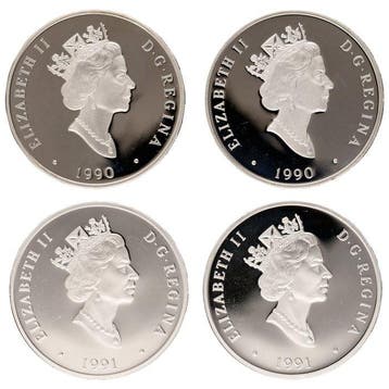 Canada. 20 Dollars 1990/1991 - Canadian Aviation (4 stuks)