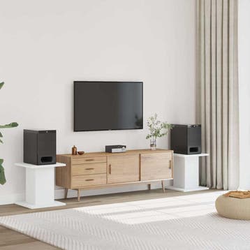 vidaXL Speakerstandaards 2 st 30x30x40 cm bewerkt hout wit, Verzenden