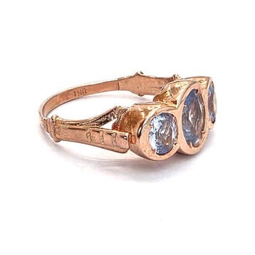 Zonder minimumprijs - Ring - 9 kt. Roségoud, Zilver Spinel, Nieuw