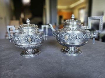 Alexandre-Auguste Turquet - Theeservies (2) - .950 zilver -, Antiek en Kunst