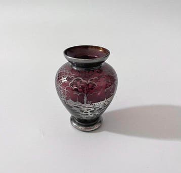 Vase - Verre de Murano - Plaquage argenté de Venise