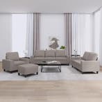vidaXL 4-delige Loungeset stof taupe, Verzenden, Nieuw