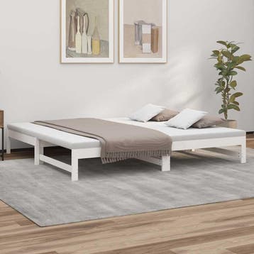 vidaXL Slaapbank uitschuifbaar 2x(100x200) cm massief, Verzenden, Nieuw