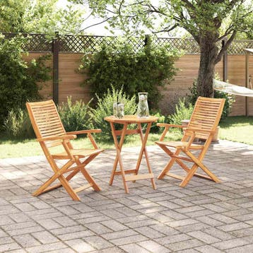 vidaXL Opvouwbare Bistroset 3 st Bruin Massief Acacia Hout, Verzenden