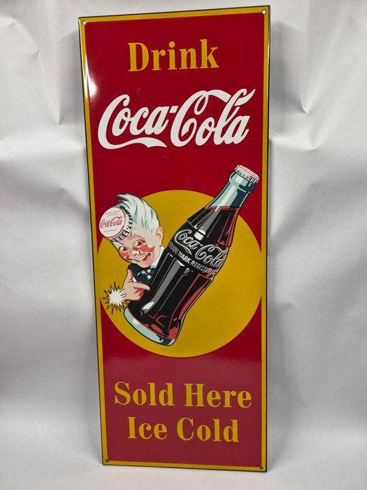 Coca-Cola - Sprite Boy avec bouteille - Enseigne, Antiek en Kunst, Antiek | Wandborden en Tegels