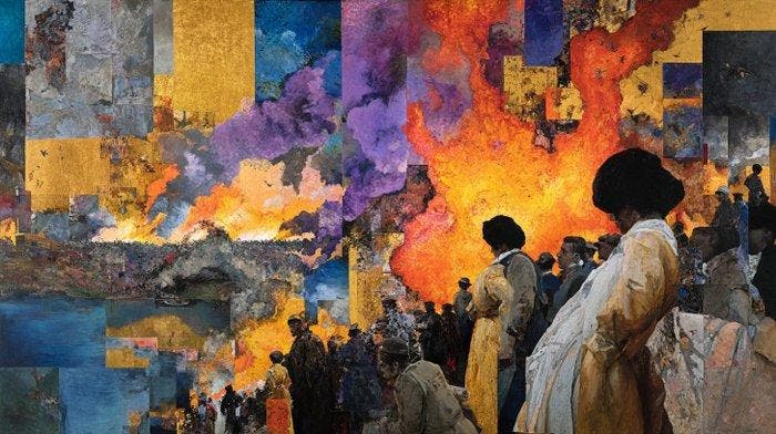 Alwwa Roma - Los Refugiados XL - No RESERVE, Antiquités & Art, Art | Peinture | Moderne