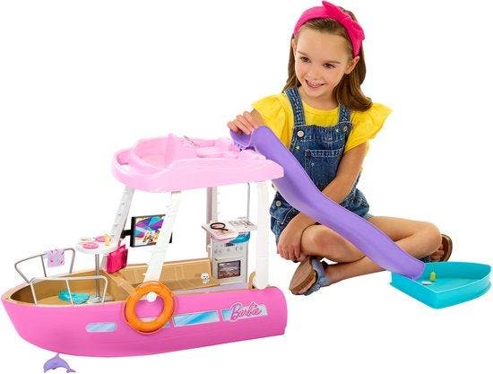 Barbie Droomboot - Speelset met barbie meubels en glijbaan, Enfants & Bébés, Jouets | Autre, Envoi