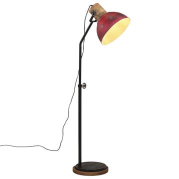 vidaXL Vloerlamp 25 W E27 30x30x100-150 cm verweerd rood, Verzenden, Nieuw
