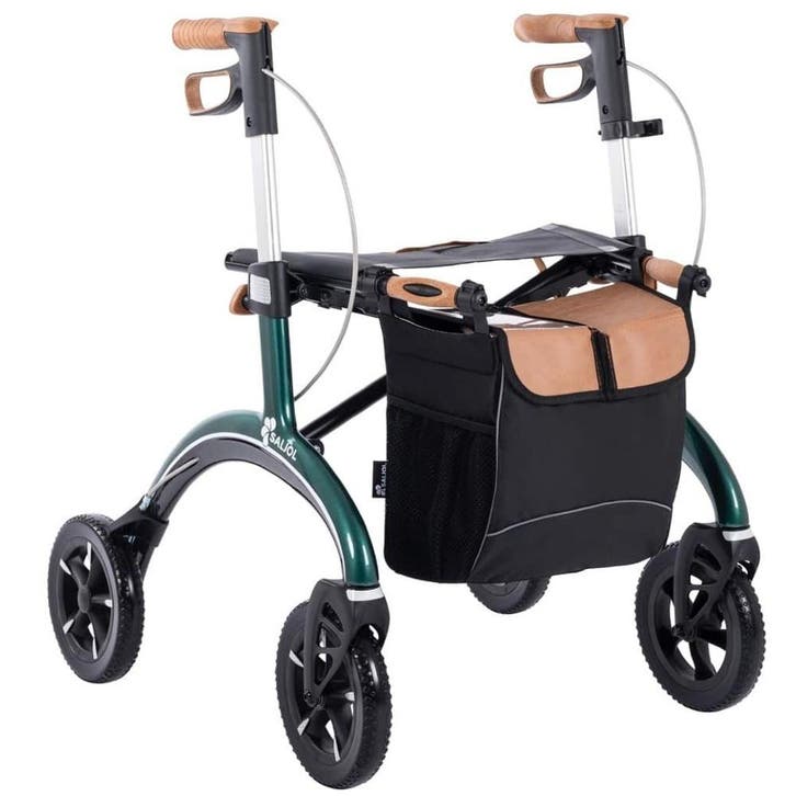 Saljol Carbon lichtgewicht rollator - Groen, Small, Divers, Déambulateurs, Enlèvement ou Envoi