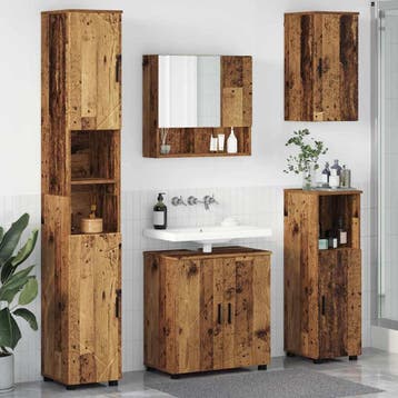 vidaXL Badkamermeubel Set 5 st Oud Hout 61 x 35 x 64 cm, Verzenden