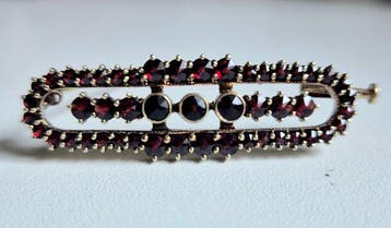 Broche - 14 karaat Geel goud - 2.00ct. tw. Granaat - 49