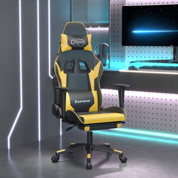 vidaXL Massage gamestoel met voetensteun kunstleer, Verzenden