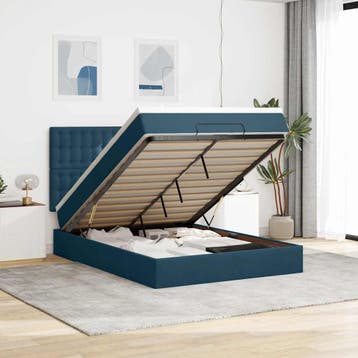 vidaXL Ottoman bed met matrassen 140x190cm fluweel, Verzenden, Nieuw