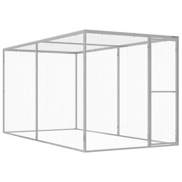 vidaXL Kattenkooi 3x1,5x1,5 m gegalvaniseerd staal, Dieren en Toebehoren, Verzenden, Nieuw