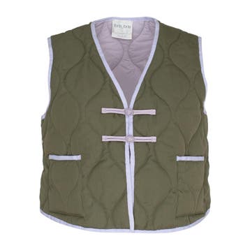 Forte_Forte • gewatteerd kaki gilet • 36 (I), Kleding | Dames, Verzenden, Nieuw, Maat 36 (S), Groen
