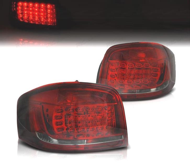 FEUX ARRIÈRE AUDI A3 8P 08-12 LED ROUGE FUMÉ, Auto-onderdelen, Verlichting, Verzenden