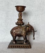 Olifant boterlamp 37 cm / 3.8 kg - Brons - Azië