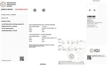 Oorbellen - 18 karaat Witgoud - 1.40ct. tw. Diamant, Nieuw