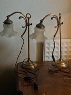 Lampe de table (2) - Laiton, Verre - Pieds en laiton