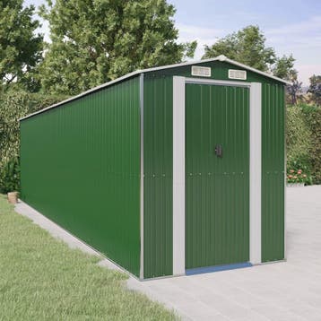 vidaXL Tuinschuur 192x772x223 cm gegalvaniseerd staal groen, Verzenden