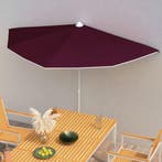 vidaXL Parasol half met paal 180x90 cm bordeauxrood, Verzenden, Nieuw