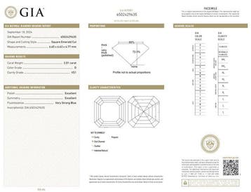 1 pcs Diamant (Natuurlijk) - 2.01 ct - Carré - D (kleurloos), Nieuw