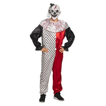 Halloween Clown Kostuum Zwart Wit M/L, Verzenden, Nieuw