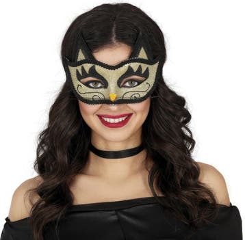 Venetiaans Oogmasker Goud Kat, Verzenden, Nieuw