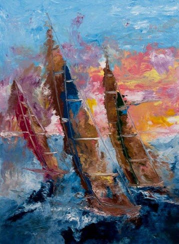 Meryl Grasa - Regata crepuscular I (XL)