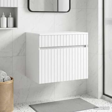 vidaXL Wandgemonteerde Badkamerkast Hoogglans Wit 59 x 44,5, Verzenden, Nieuw