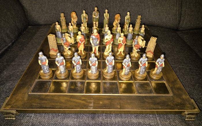 Schaakspel Romeins thema. Romeinen vs gladiatoren -, Antiquités & Art, Curiosités & Brocante