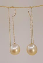 Boucles doreilles - 18 carats Or jaune, Perles des Mers du, Bijoux, Sacs & Beauté, Boucles d'oreilles