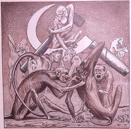 Spotprent over onrust binnen de C.P.H. (lijst optie), Antiek en Kunst, Kunst | Litho's en Zeefdrukken, Verzenden