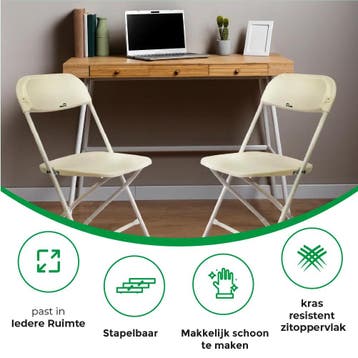 MaxxGarden Klapstoelen set - 4 x vouwstoel - Wit (Tuin), Ophalen of Verzenden, Nieuw