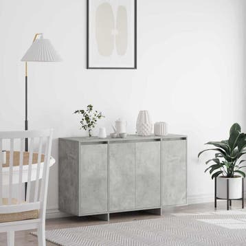 vidaXL Dressoir Beton Grijs 120 x 41 x 75 cm Bewerkt hout, Huis en Inrichting, Kasten | Dressoirs, Verzenden, Nieuw