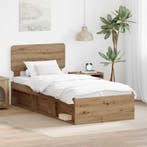 vidaXL Bedframe Ambachtelijk Eiken 75 x 190 cm Massief, Huis en Inrichting, Slaapkamer | Bedden, Verzenden, Nieuw