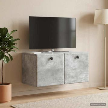 vidaXL Wandmontage TV-kast 59,5 x 31 x 30 cm Betongrijs, Huis en Inrichting, Kasten |Televisiemeubels, Verzenden, Nieuw