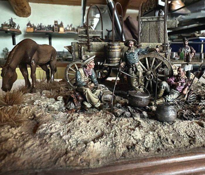 Attica - Diorama Chuck Wagon 1880 - 1850-1900 - Spanje, Antiek en Kunst, Antiek | Overige Antiek