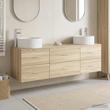 vidaXL Badkamermeubel Set 3 st Sonoma Eiken 49,5 x 44,5 x, Verzenden