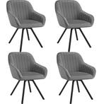 tectake Draaibare fluwelen stoel Snug, gestoffeerd - grijs,, Verzenden, Nieuw