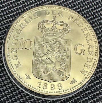 Pays-Bas. Gouden tientje 1898 Kroningsjaar Wilhelmina Crown
