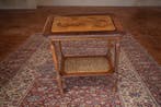 Bijzettafel - Hout, Vienna-stro - salontafel, Antiek en Kunst