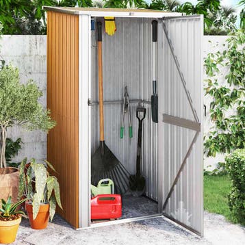 vidaXL Tuinhuis Bruin 118,5x97x209,5 cm Gegalvaniseerd Staal, Tuin en Terras, Verzenden, Nieuw