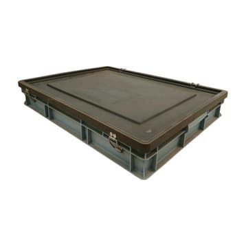 Stapelbak met deksel 800x600x120 mm euronorm grijs, Ophalen of Verzenden, Nieuw