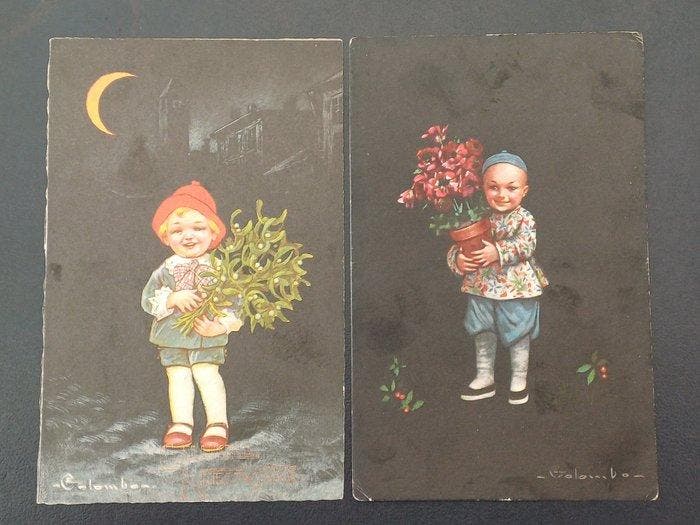 Italië - Fantasie - Illustratoren, Colombo, Mauzan,, Verzamelen, Postkaarten | Buitenland