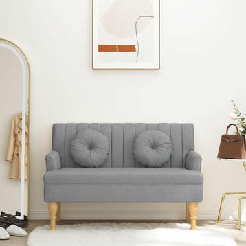 vidaXL Bankje met kussens 113x64,5x75,5 cm stof lichtgrijs, Verzenden